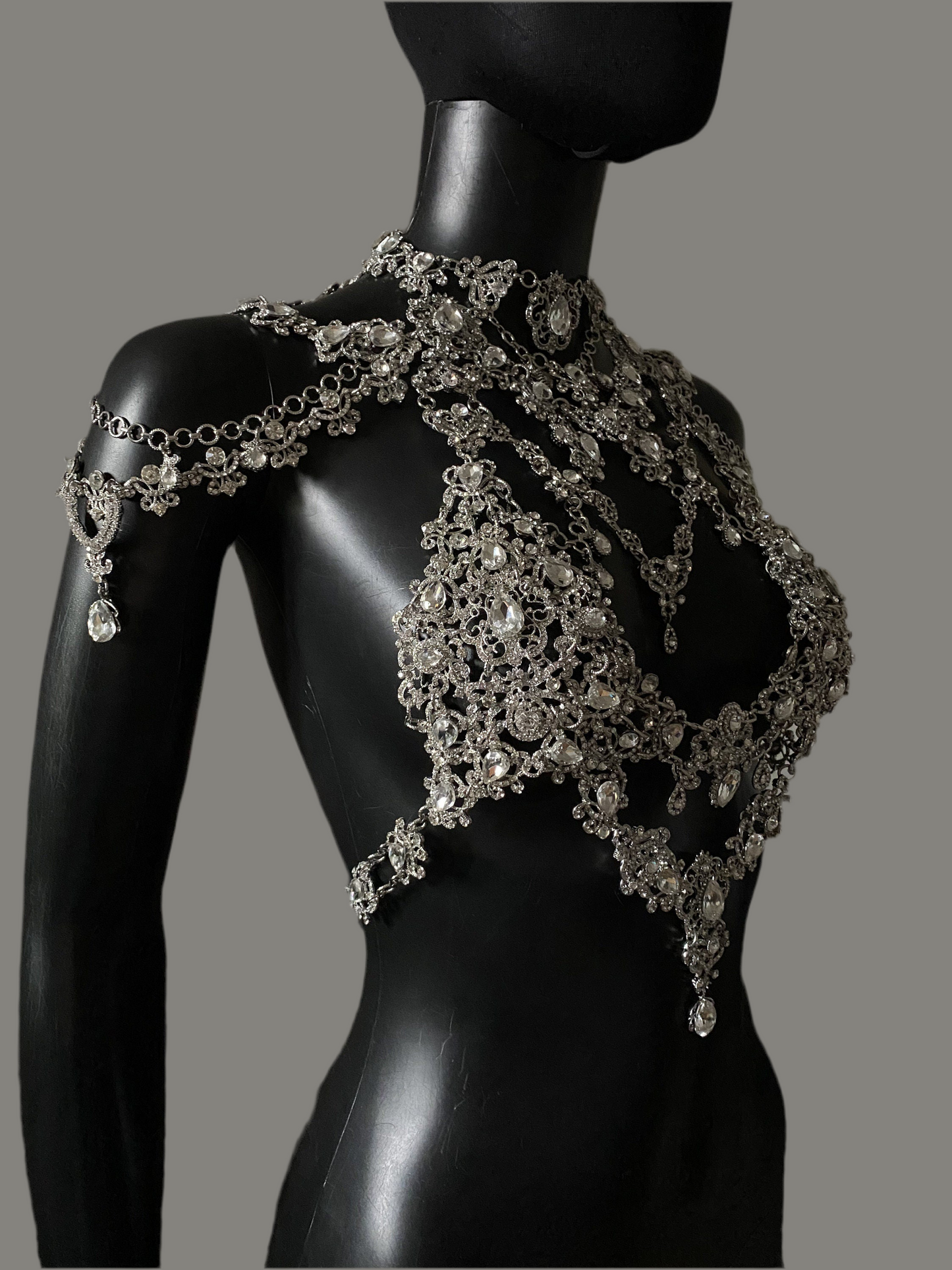 Crystal Body Chain~Shoulder necklace~Bridal body chain~Body necklace ~Rhinestone crystals body~Bridal jewelry