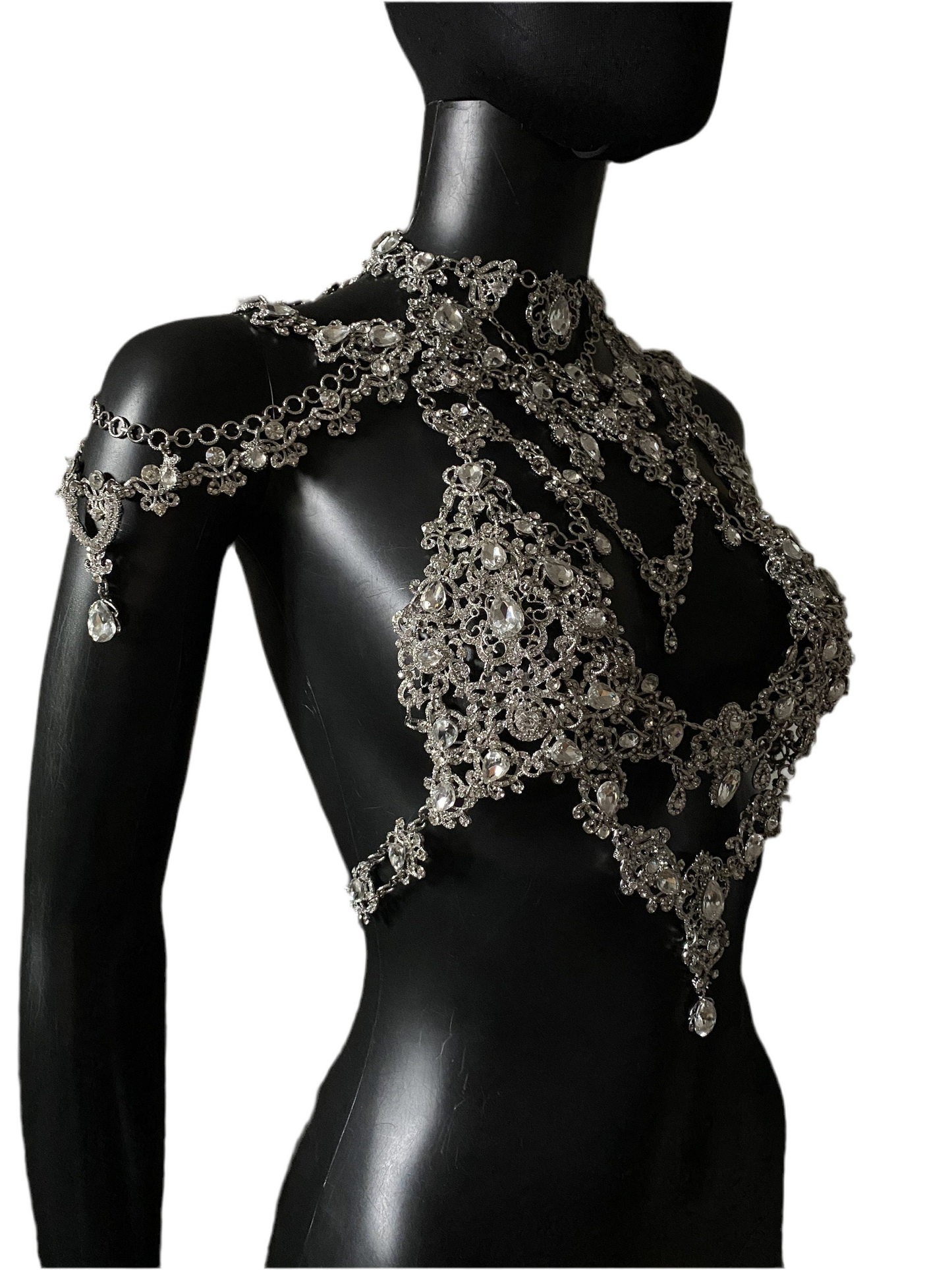 Crystal Body Chain~Shoulder necklace~Bridal body chain~Body necklace ~Rhinestone crystals body~Bridal jewelry