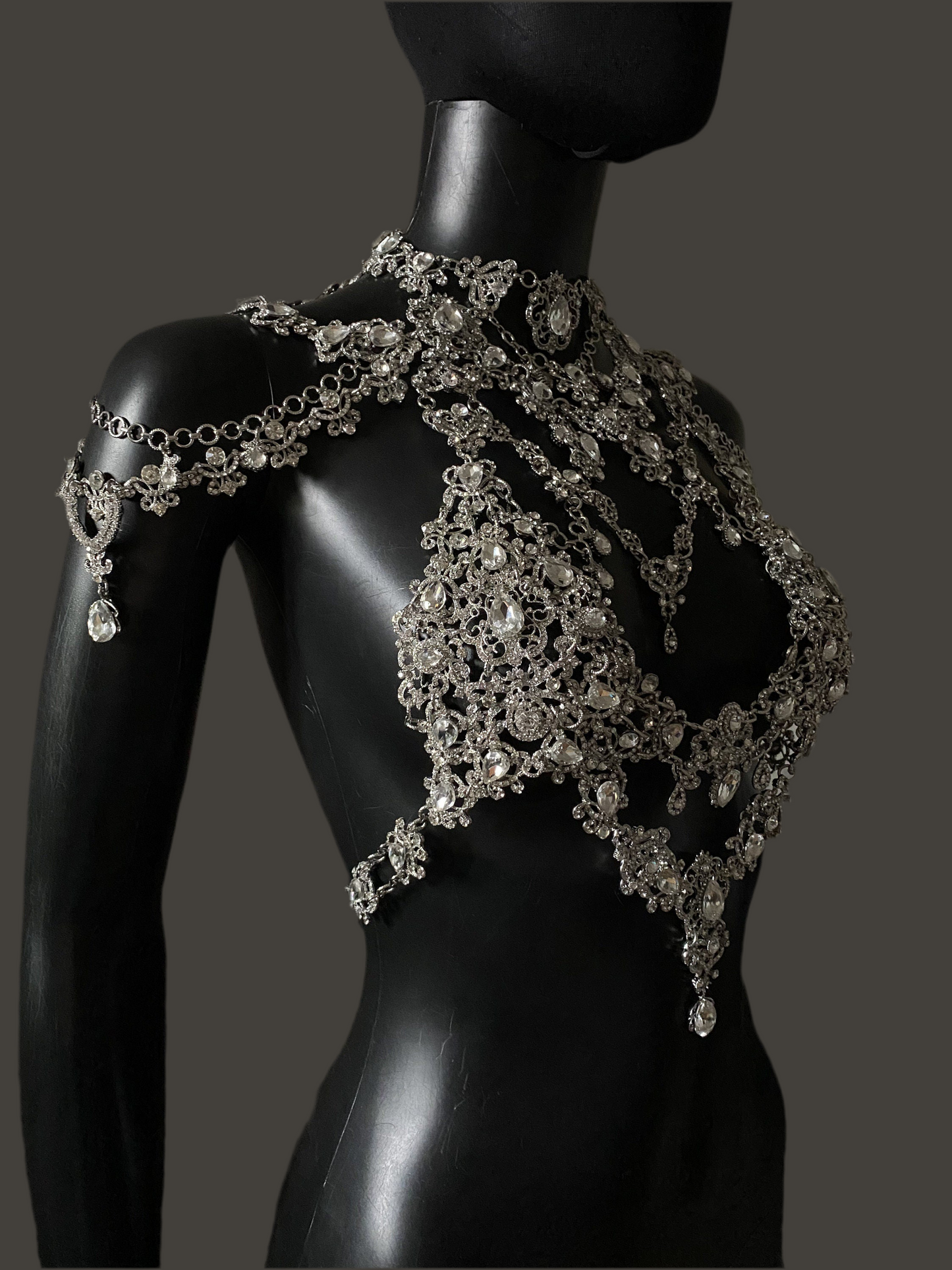 Crystal Body Chain~Shoulder necklace~Bridal body chain~Body necklace ~Rhinestone crystals body~Bridal jewelry